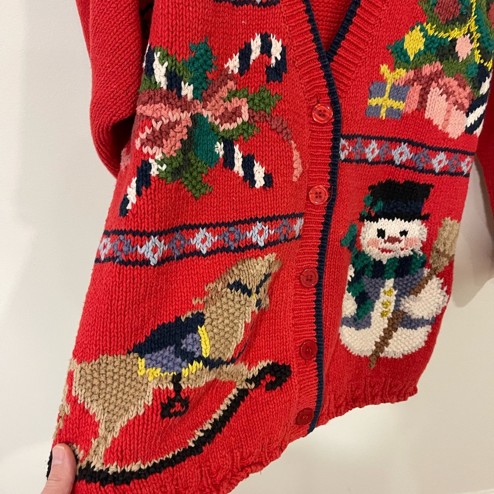 Festive Red Holiday Cardigan - Picture 5 of 14